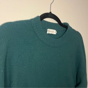 Abercrombie and Fitch Women’s Small Chunk Emerald Green Knit Crewneck Sweater